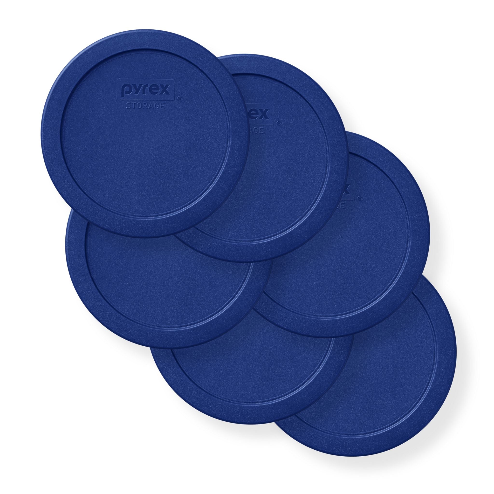 Pyrex® 4-cup Round Dark Blue Plastic Lids, 6-pack