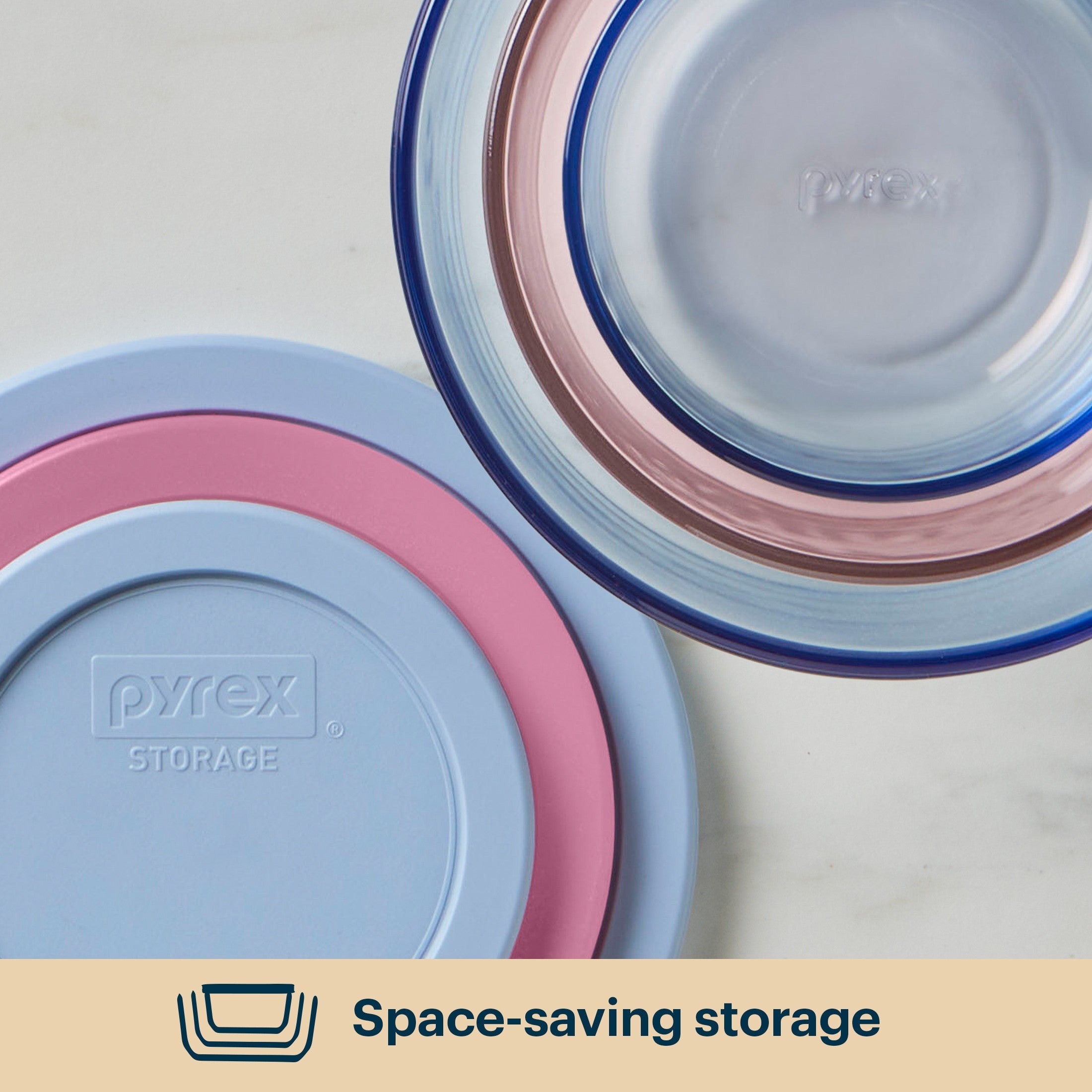Pyrex® Simply Store® Tinted Glass Round Storage Containers, 10-pc Set, Mixed Colors