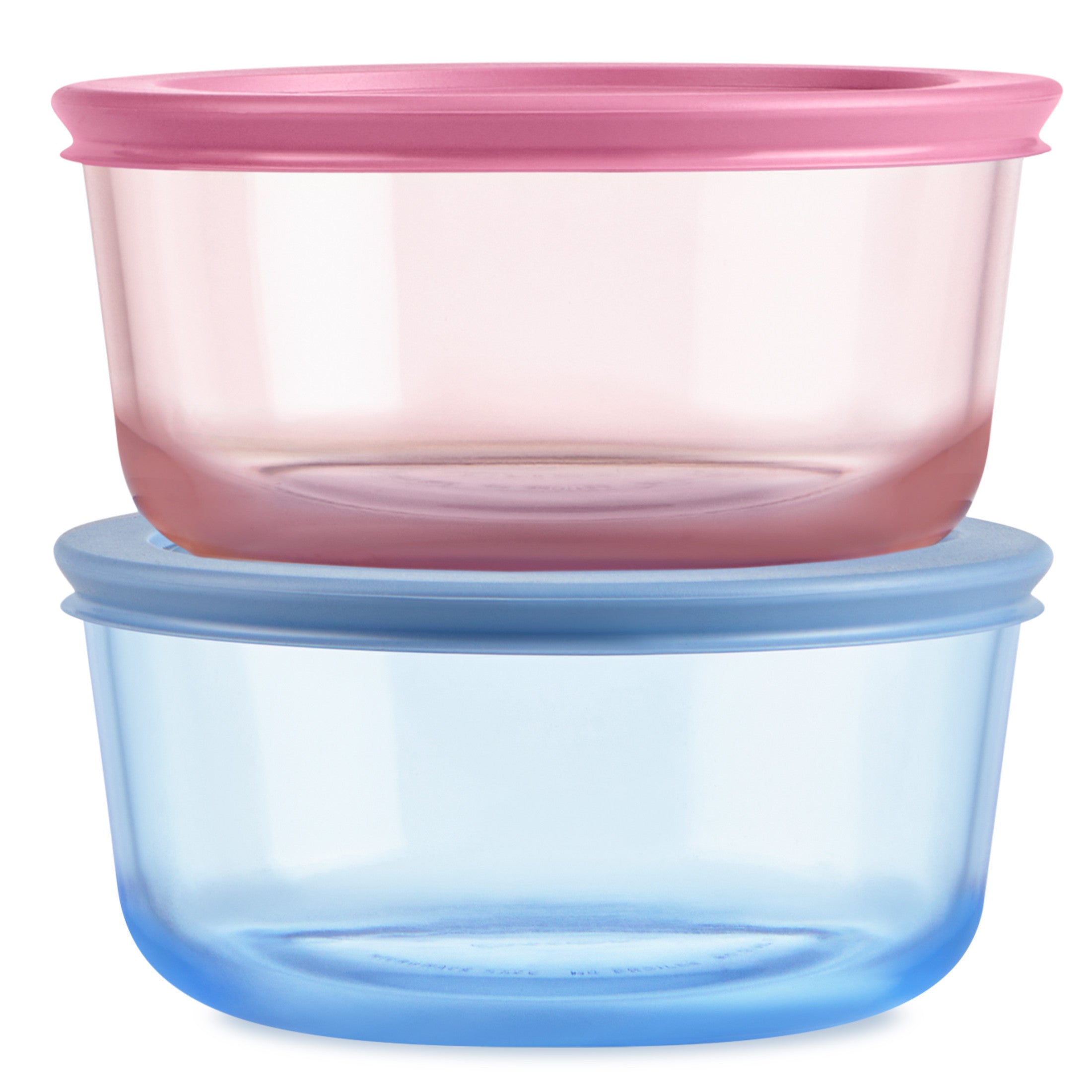 Pyrex® Simply Store® Tinted Glass 4-cup Round Storage Containers, 4-pc Set, Mixed Colors