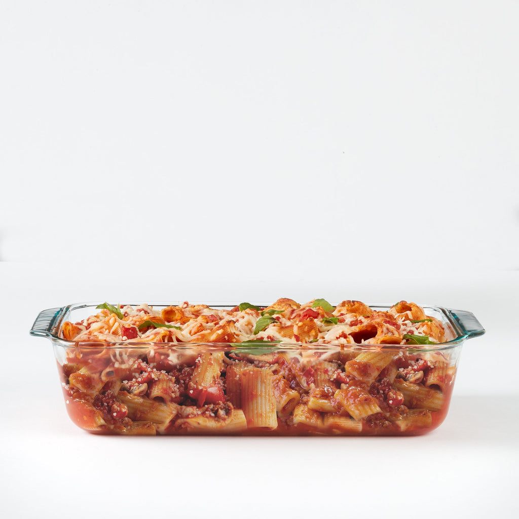 Pyrex® Deep Portable 4-piece Glass Baking Dish Set Portable Set, Green Sage Lid