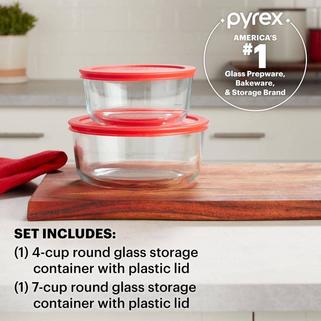 Pyrex® Simply Store® 4-piece Round Glass Storage Set
