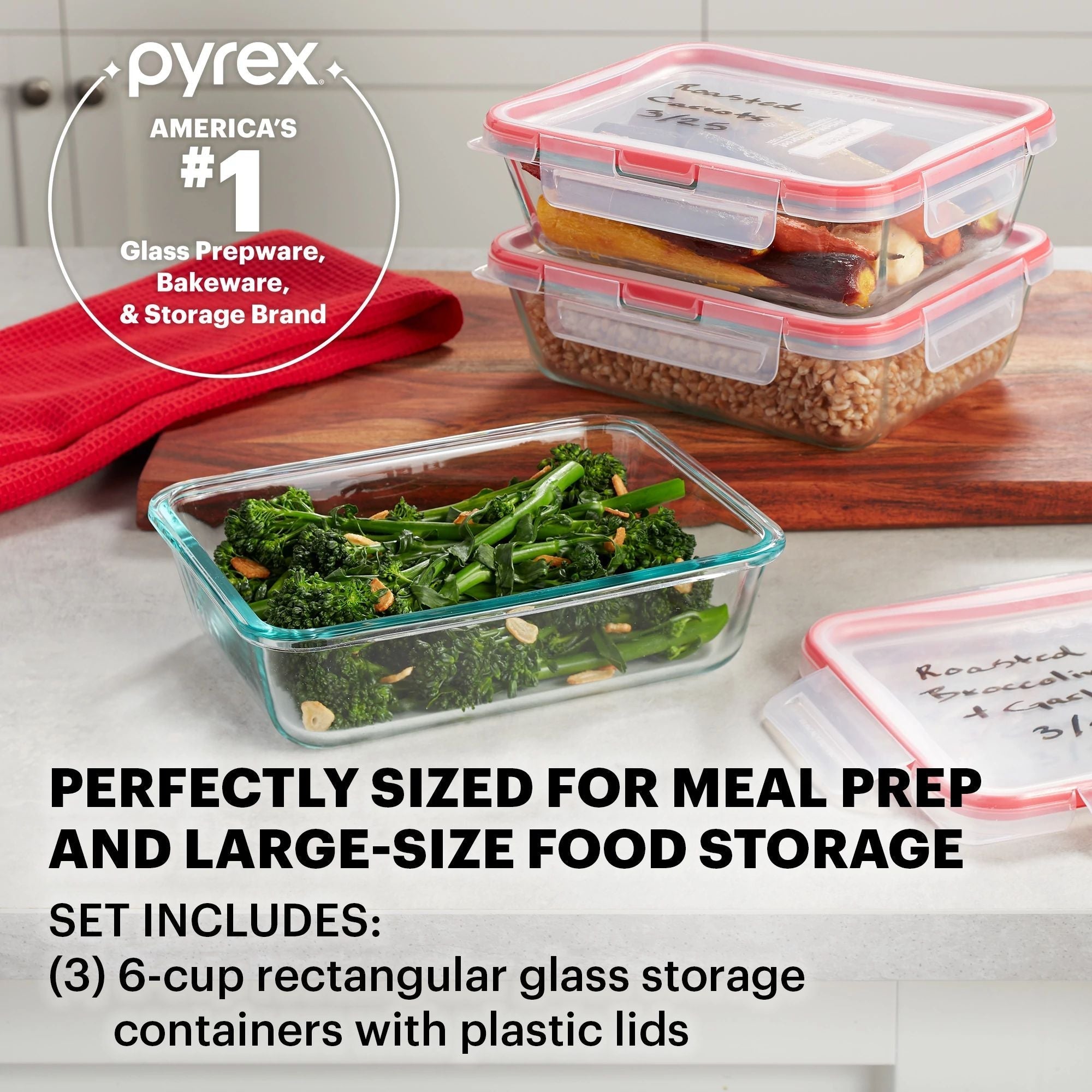 Pyrex® FreshLock™ 6-piece Glass Storage Set