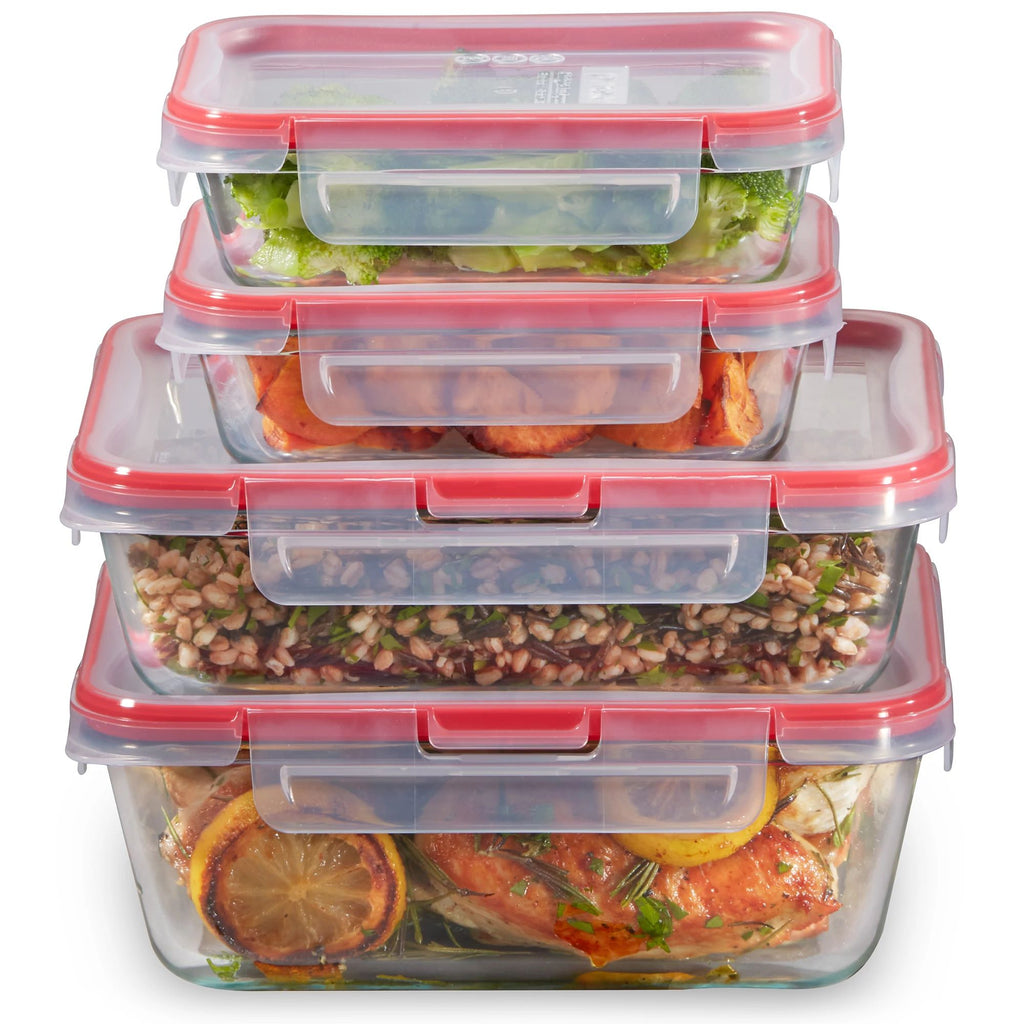 Pyrex® FreshLock™ 8-piece Rectangular Glass Storage Set