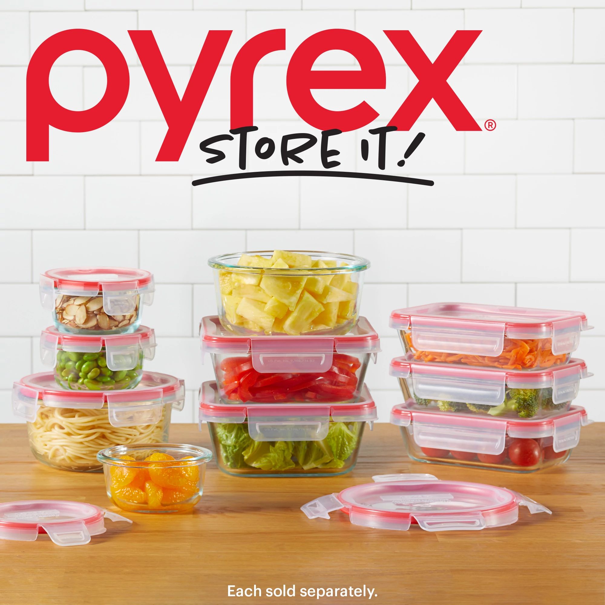 Pyrex® FreshLock™ 8-piece Rectangular Glass Storage Set