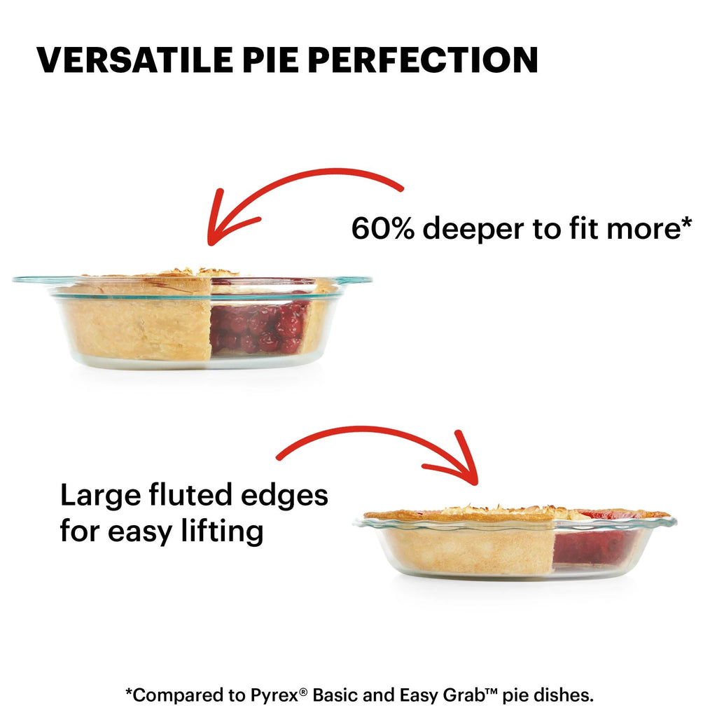 Pyrex® 2-piece Deep & Easy Grab® Glass Pie Plate Set