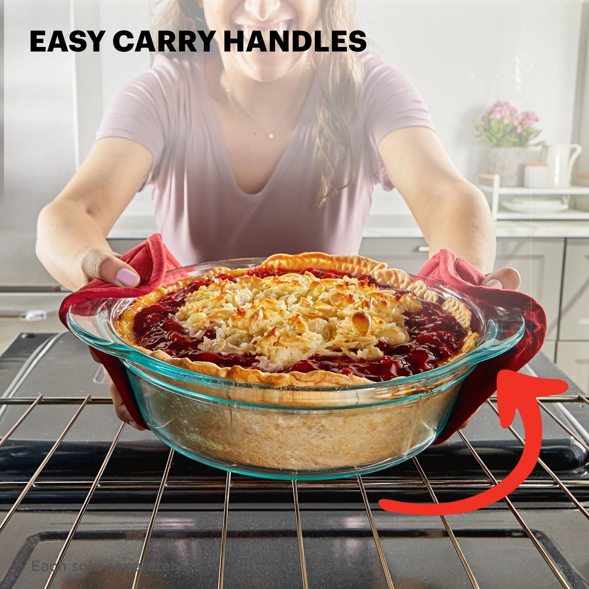 Pyrex® 2-piece Deep & Easy Grab® Glass Pie Plate Set