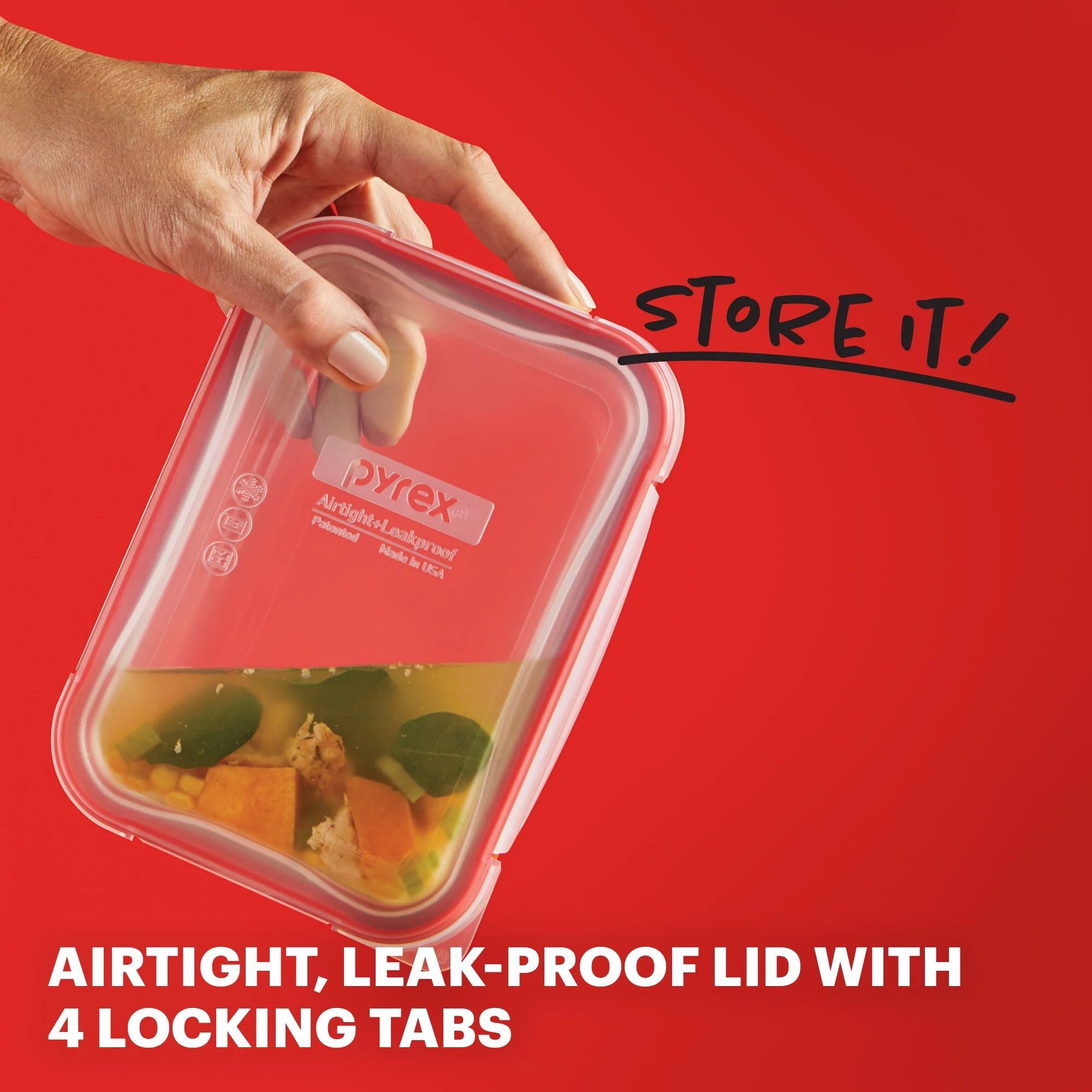 Pyrex® Freshlock™ 2-cup Rectangle Glass Storage