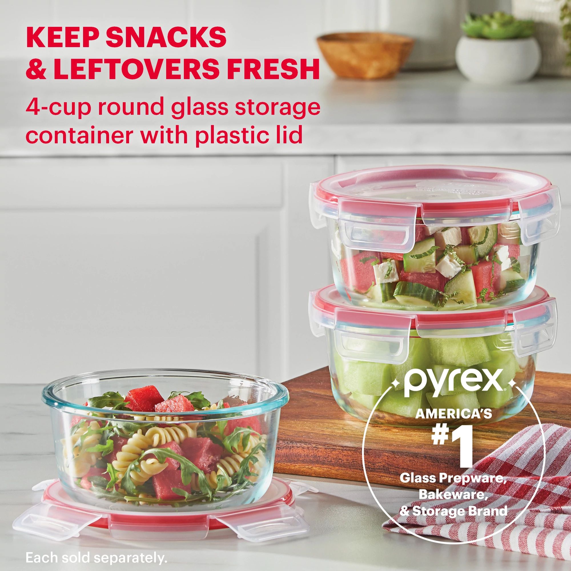 Pyrex® Freshlock™ 4-cup Round Glass Storage