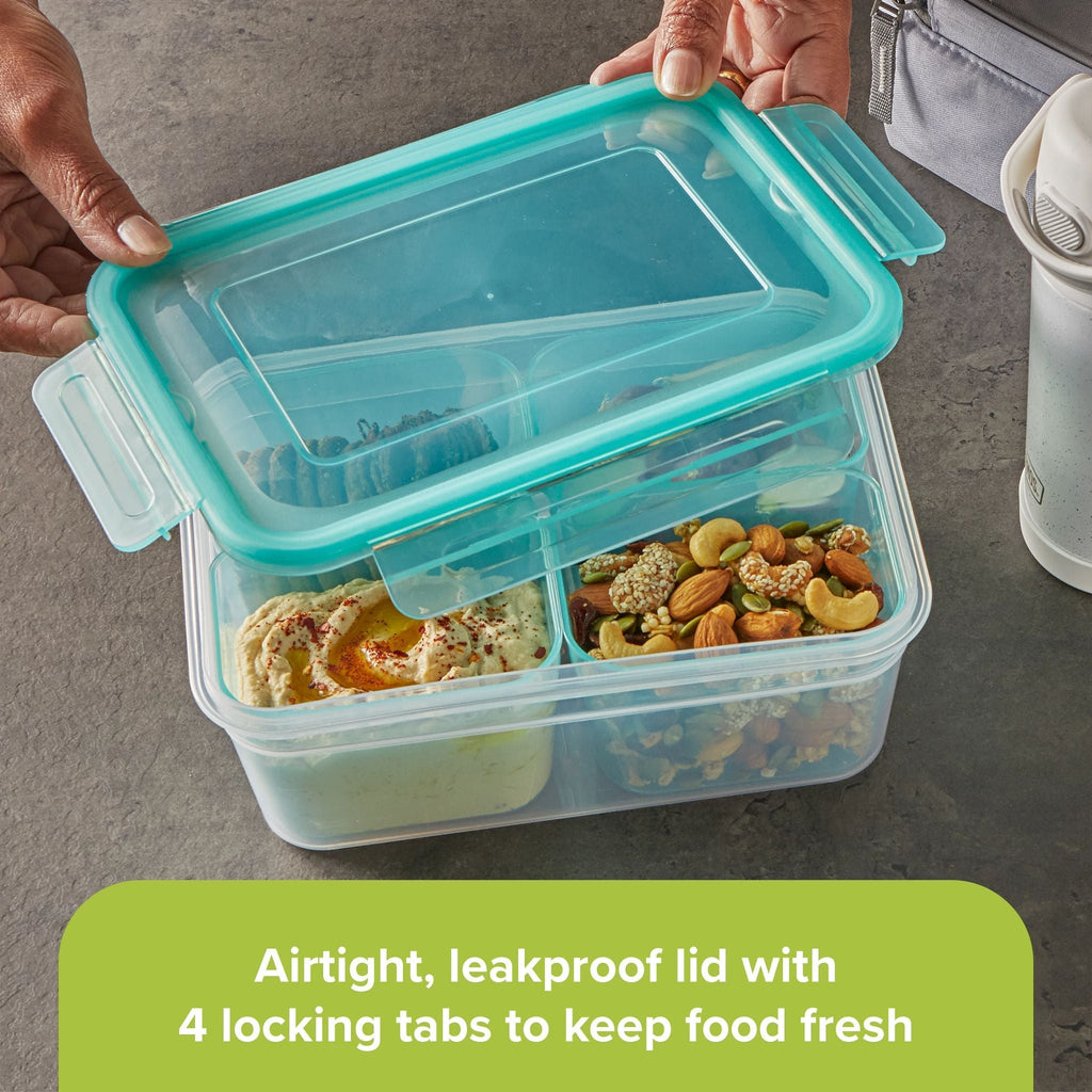 Snapware® Meal Prep Divided: 8.5-cup Rectangle Storage Container, 4-Section