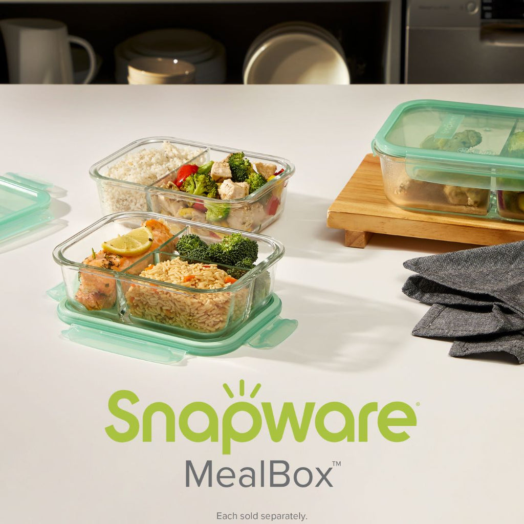 Snapware® MealBox™ 4-cup Divided Glass Storage Container with Lid