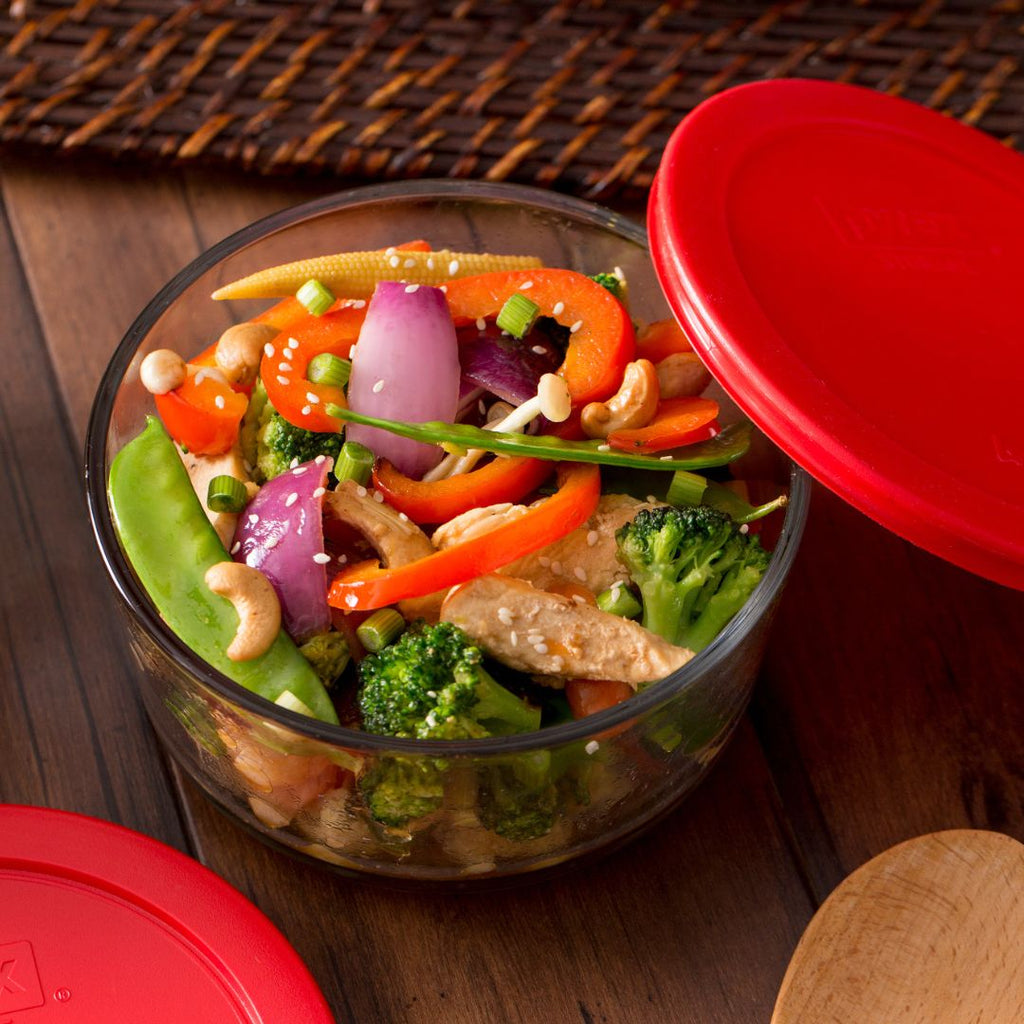 Pyrex® Simply Store® 7-cup Glass Food Storage Container with Red Lid