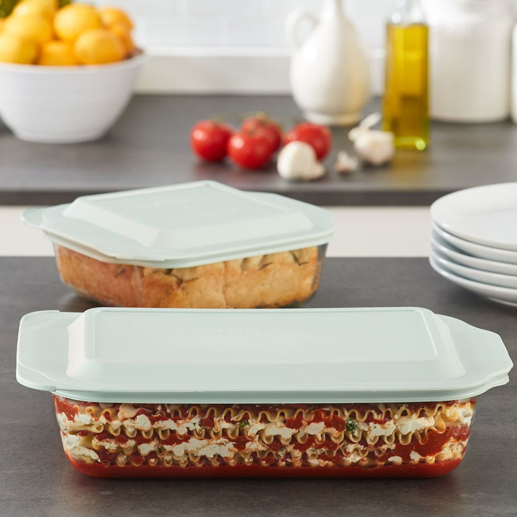 Pyrex® Deep 4-piece Baking Dish Set with Sage Lids
